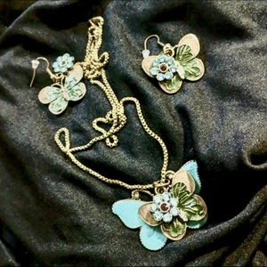 COPY - Boho Butterfly Pierced Earrings and Necklace